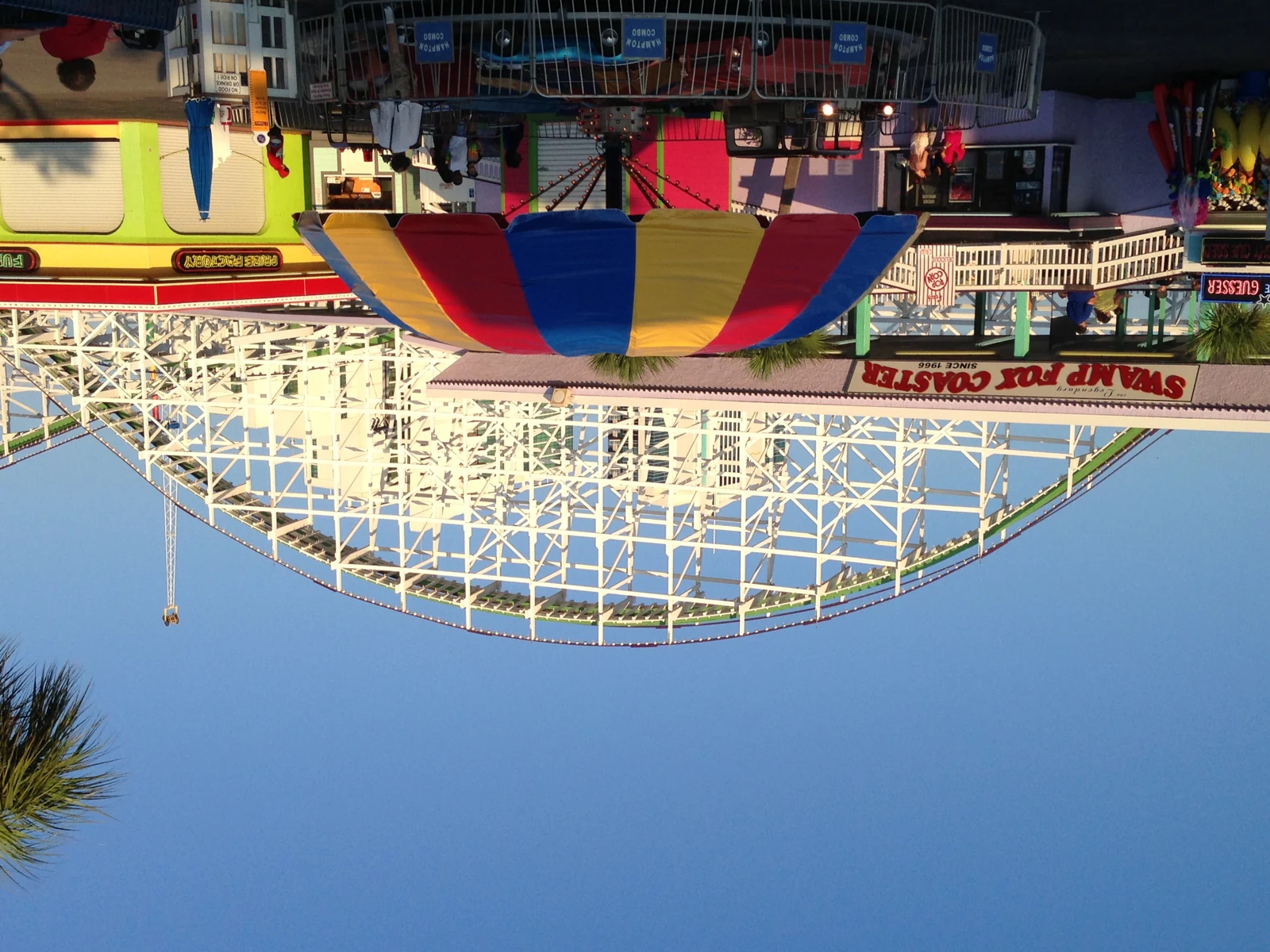Swamp Fox roller coaster and rides at Family Kingdom Amusement Park